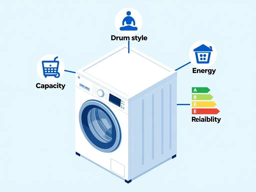 meilleur laveuse à linge diagramme critères capacités fiabilité