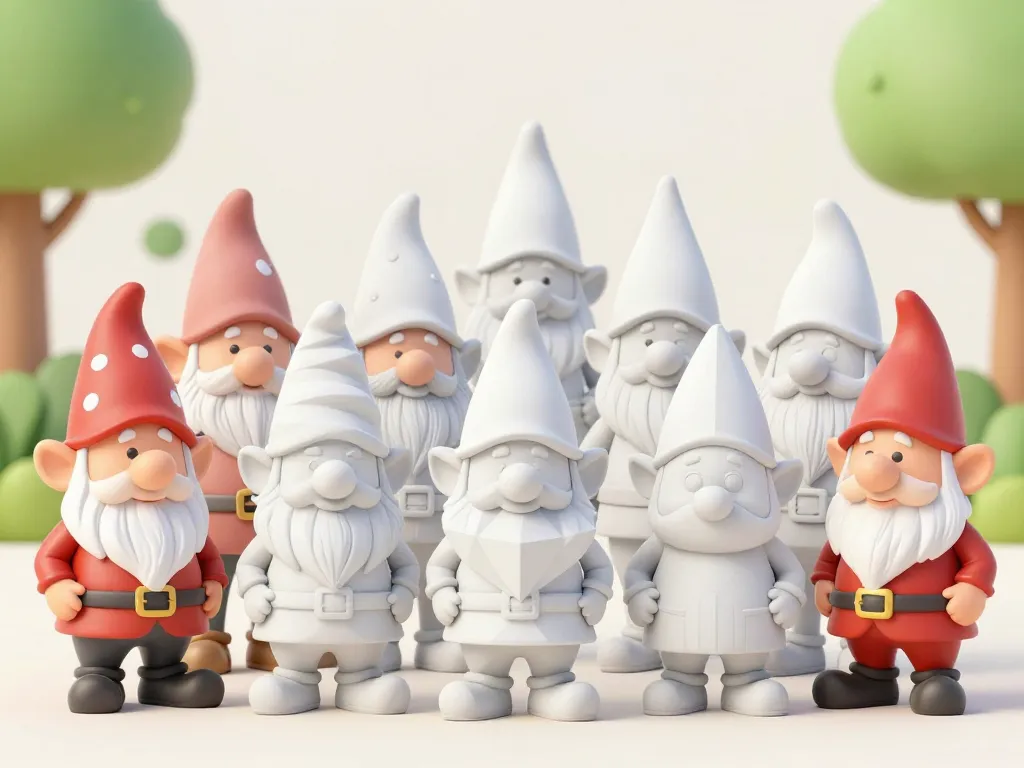 Différents nains de jardin styles et design