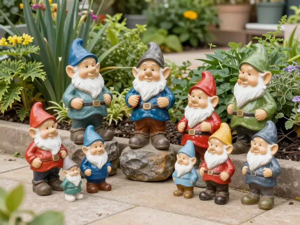 Nains de jardin divers matériaux et tailles en extérieur