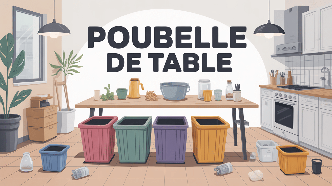 illustration poubelle de table design cuisine bureau salle à manger