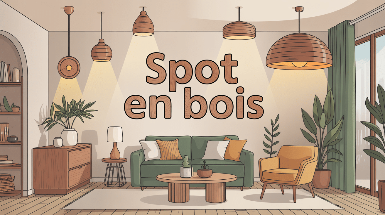 Pièce moderne avec spots en bois de différents types