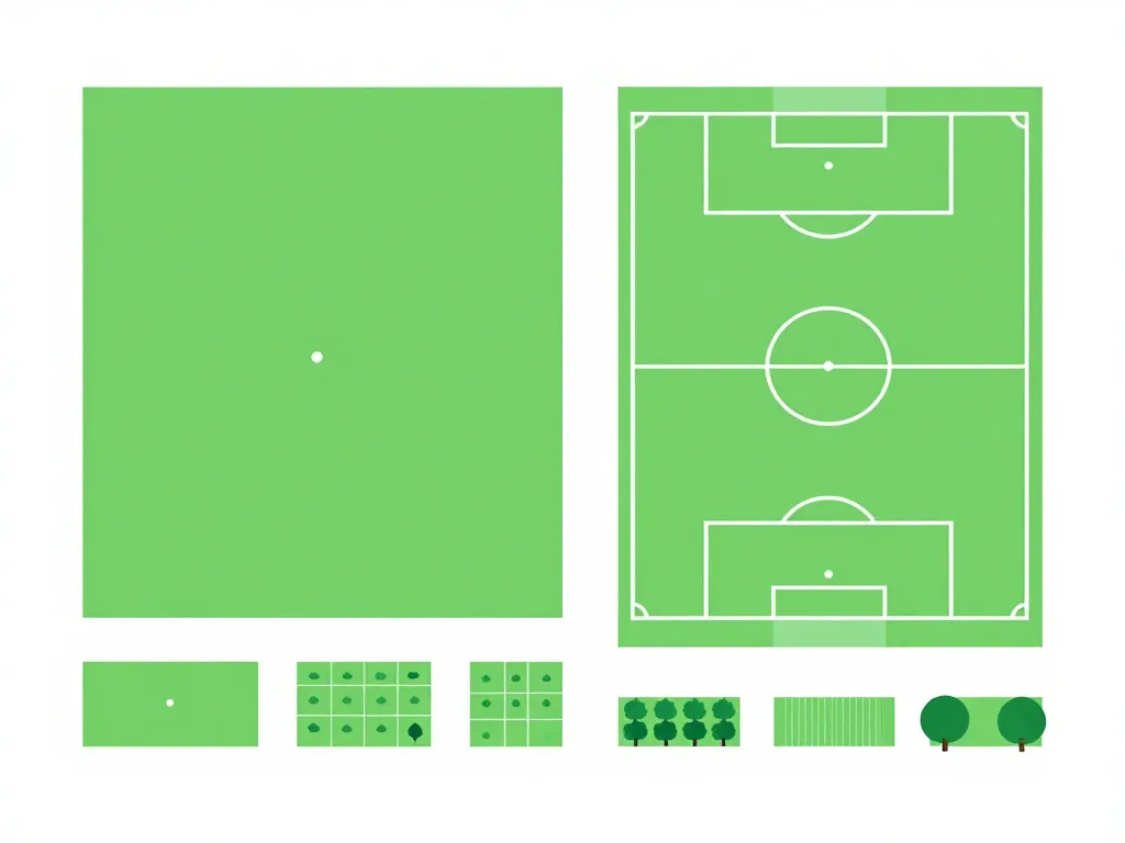 Diagramme montrant 1 hectare en m2 avec terrain de football