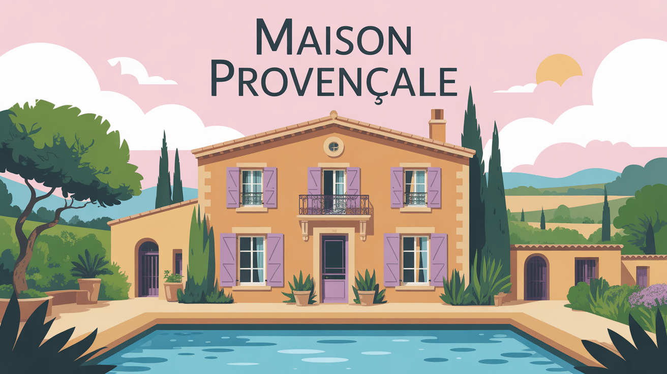 maison provencale facade ocre volets tuiles canal