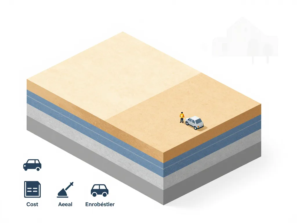 Diagramme concept prix m2 enrobé particulier, couches et coûts