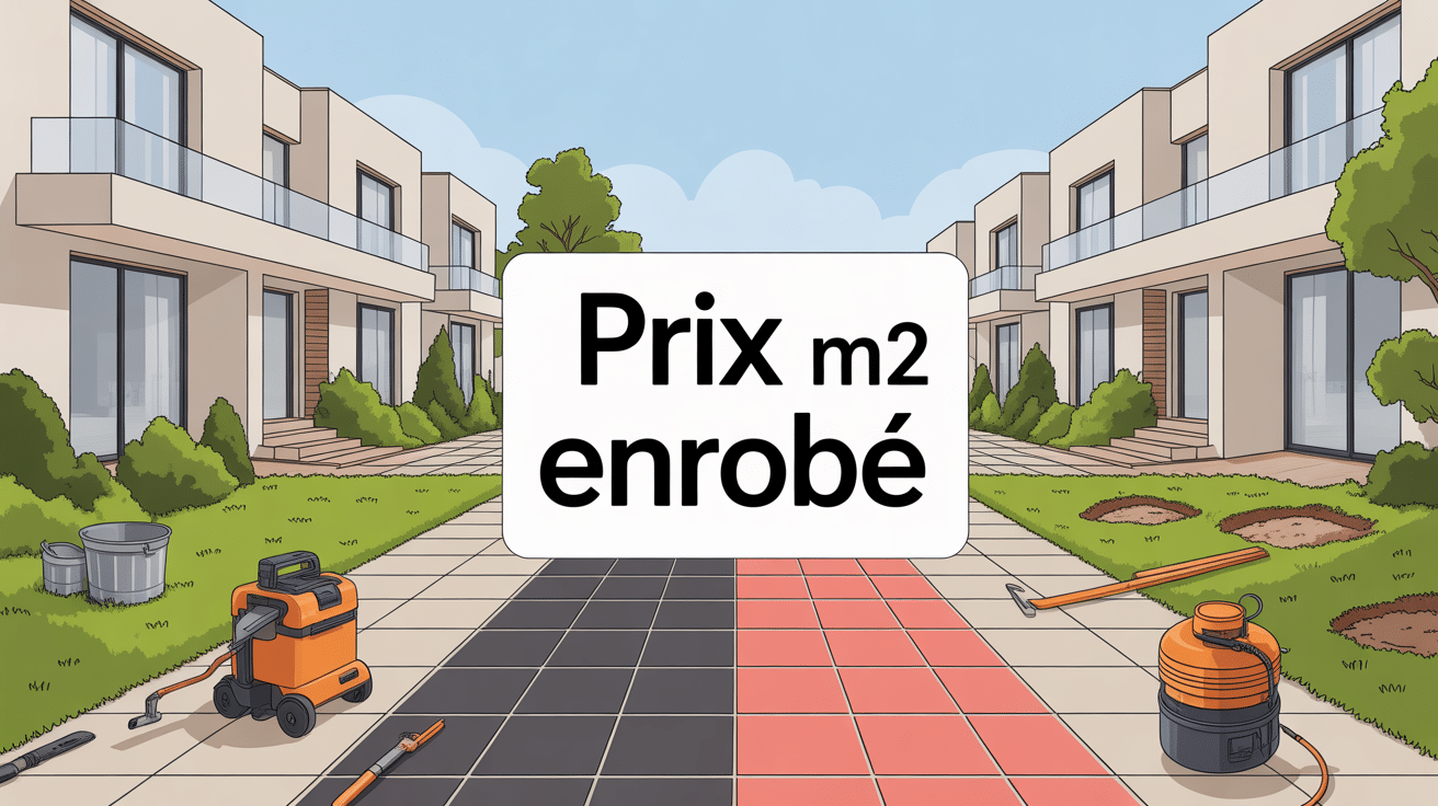 Illustration guide prix m2 enrobé particulier, allée moderne