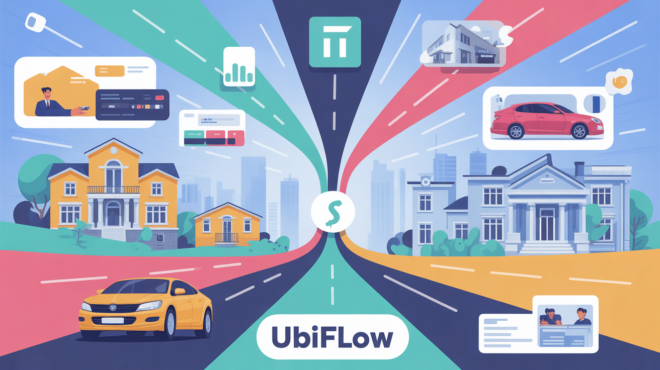 Illustration centralisation annonces ubiflow immobilier auto emploi