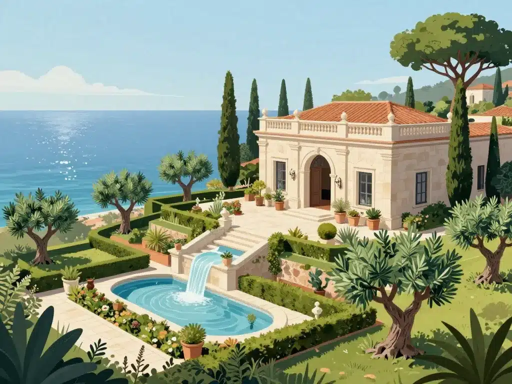 villa leopolda jardin terrasses vue mer