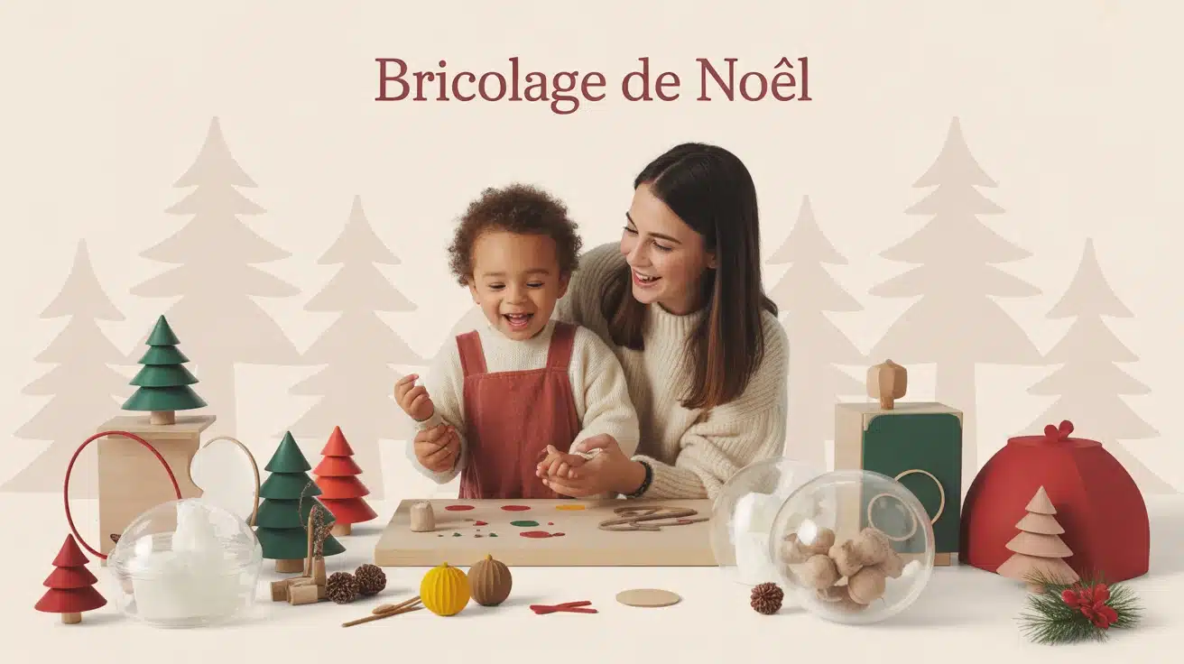 Bricolage de Noël pour petit de 2 ans avec gommettes et pâte à sel