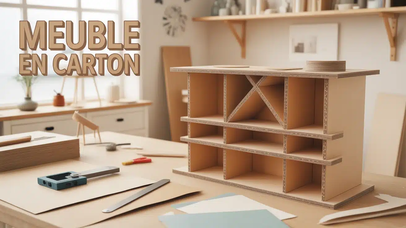 meuble en carton fabrication traverses et cannelures atelier