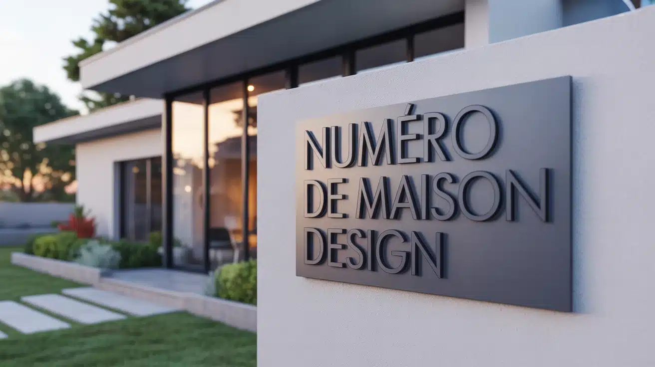 numero de maison design sur façade contemporaine