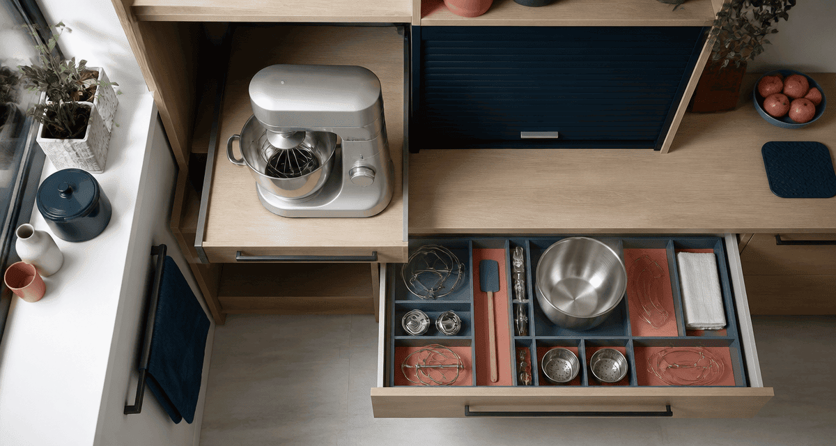 astuce rangement robot cuisine plateau escamotable et tiroir