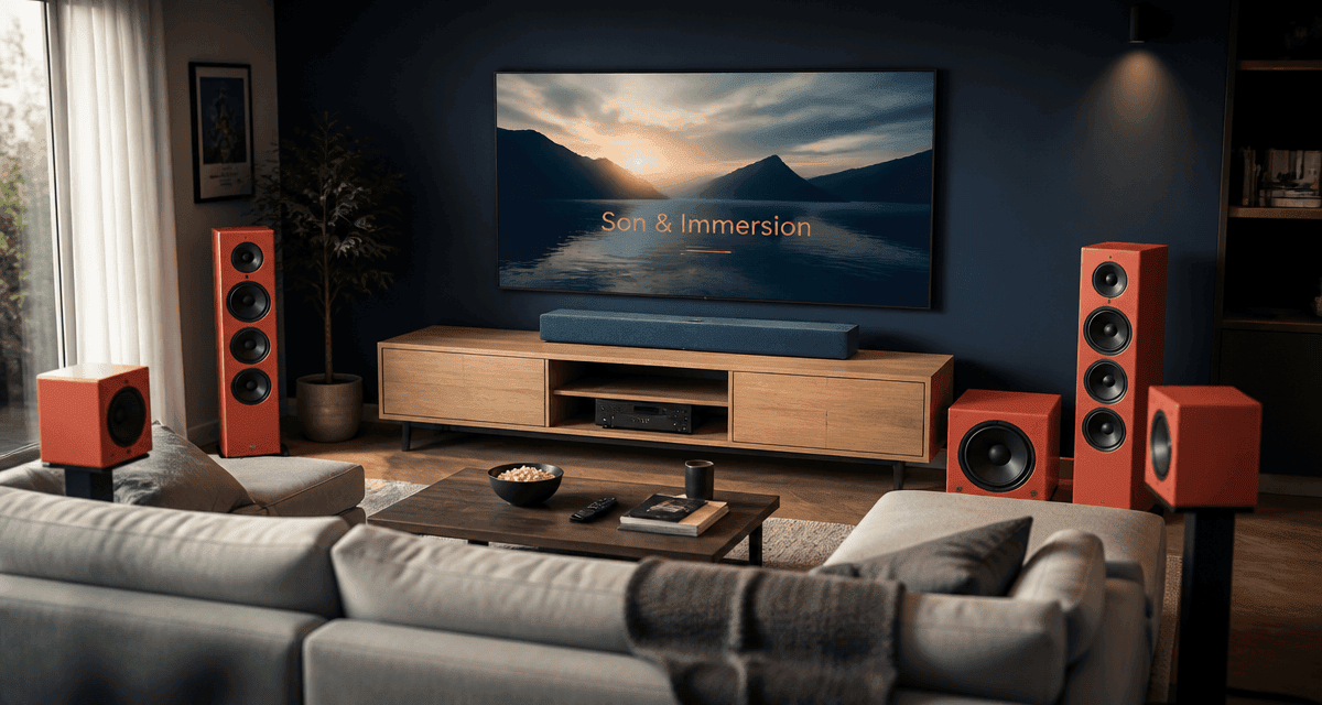 Barre de son ou home cinema élégant dans salon
