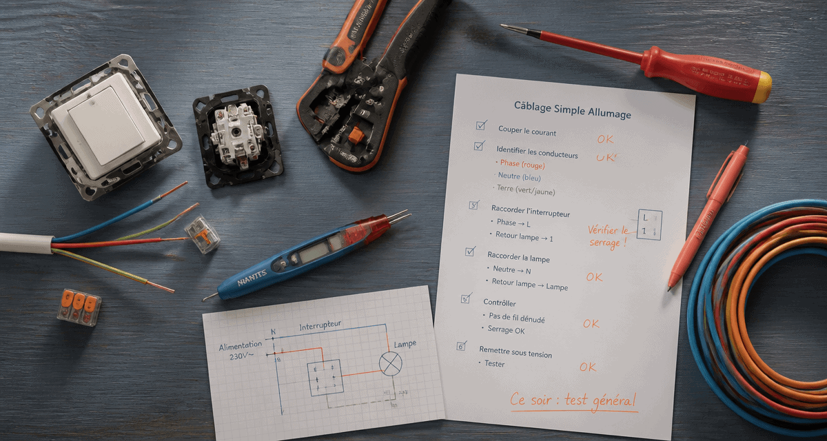 cablage simple allumage outils et schéma