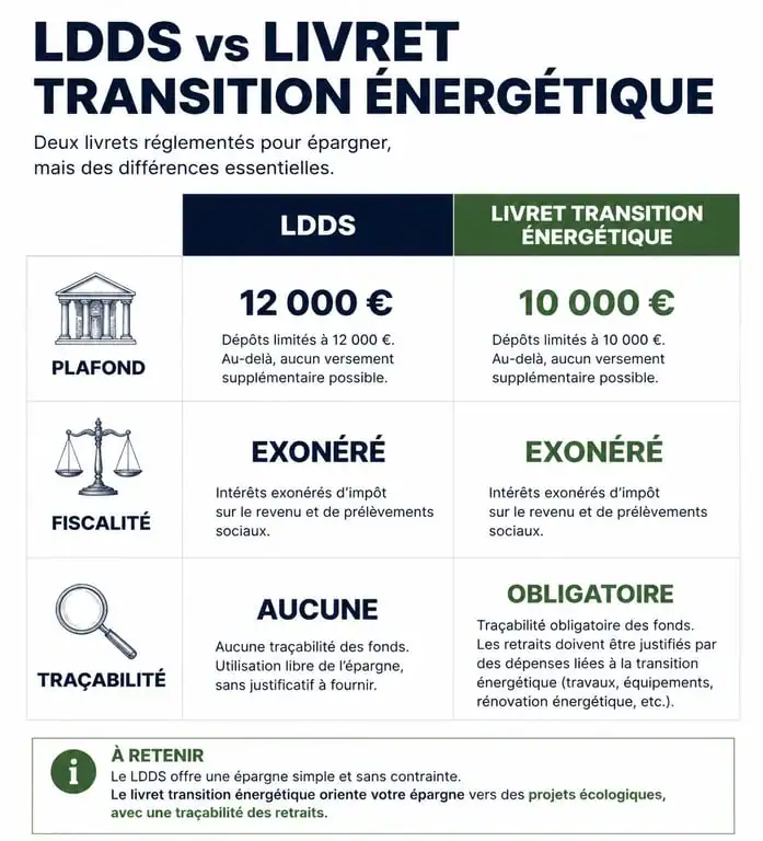 Comparatif entre le LDDS et le livret transition énergétique pour optimiser son épargne
