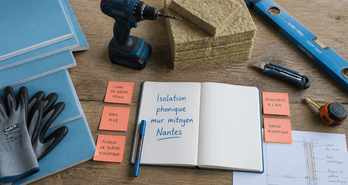 isoler phoniquement un mur mitoyen outils et matériaux