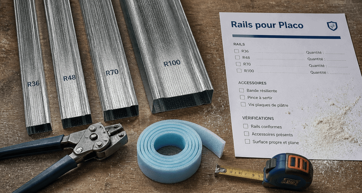 rails pour placo différentes largeurs sur établi