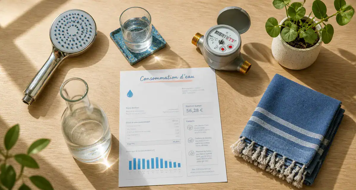 consommation moyenne eau vue objets quotidiens