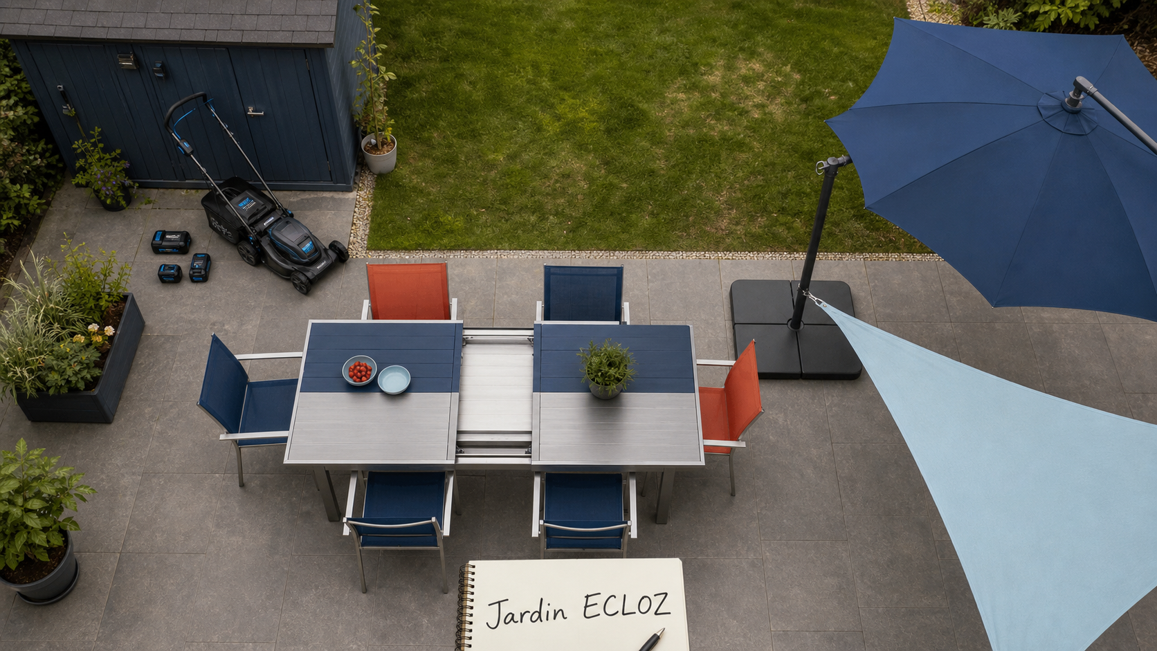 ecloz jardin durable et solidaire, terrasse avec aménagement durable