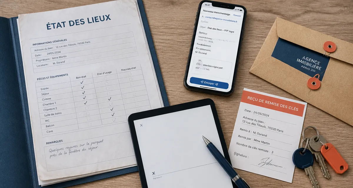 État des lieux de sortie non remis le jour même, documents et clés pour protéger la caution