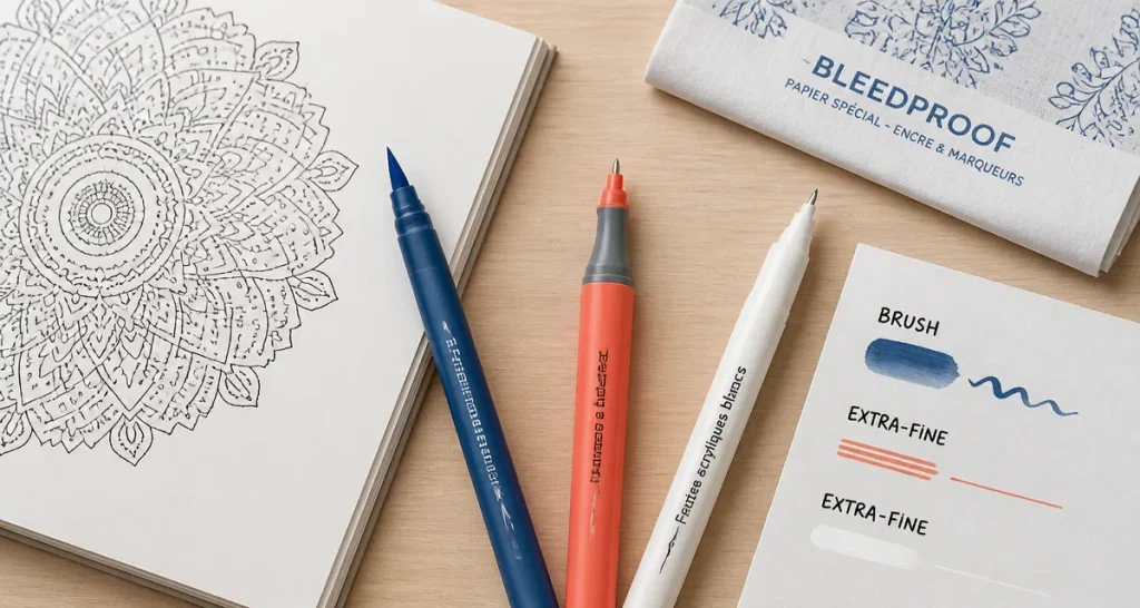 Feutres pour coloriage adulte : pointes et astuces anti-bavures sur papier bleedproof