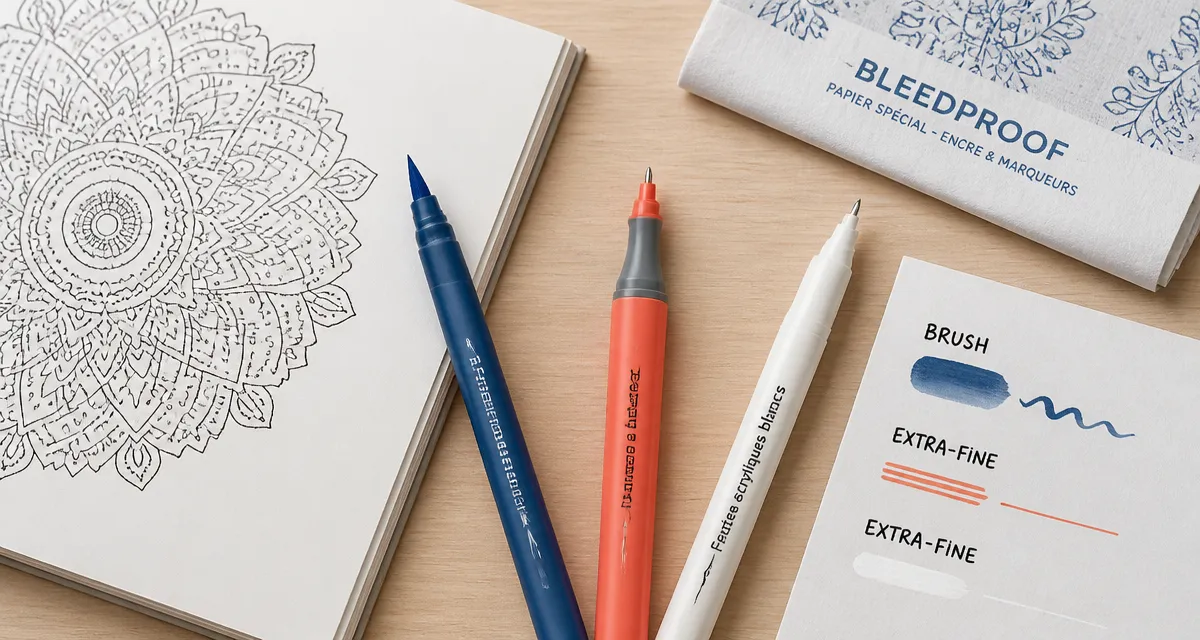 Feutres pour coloriage adulte : pointes et astuces anti-bavures sur papier bleedproof