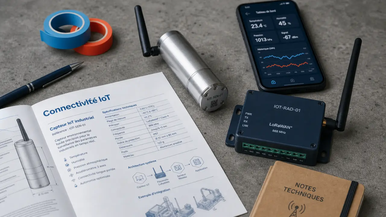 Connectivité IoT avec LoRa, 5G et satellite : capteur et module radio