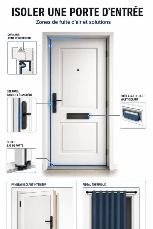 Comment isoler une porte d'entrée : zones de fuite d’air et solutions simples
