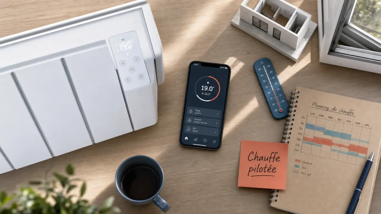 Radiateur connecté thermor pilotage à distance, smartphone et interface Cozytouch