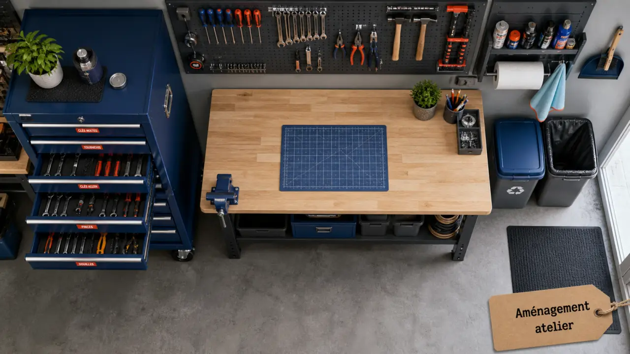 Aménagement atelier : zones, établi et rangement