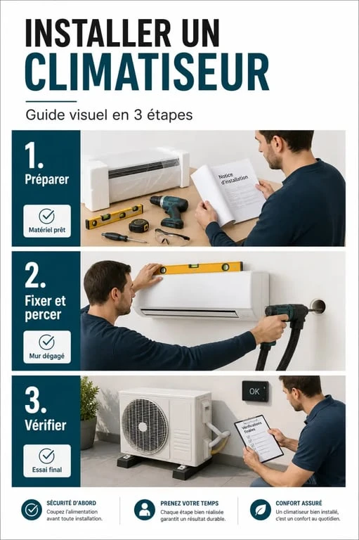 Climatiseur à installer soi-même : illustration des étapes d’installation autonome