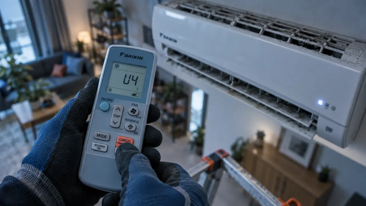 Clim Daikin s’allume mais ne fonctionne pas, code U4 sur la télécommande