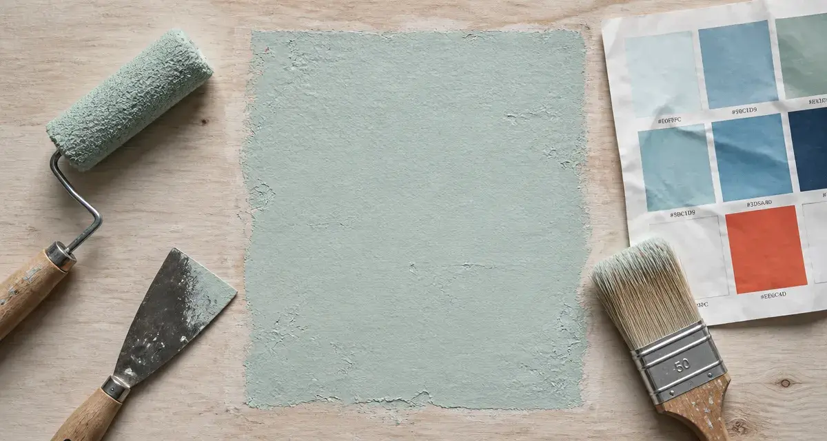 Couleur vert d eau, nuance vert-bleu sur échantillon de peinture