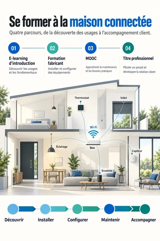 Formation maison connectée : parcours de découverte, de mise en service et de maintenance