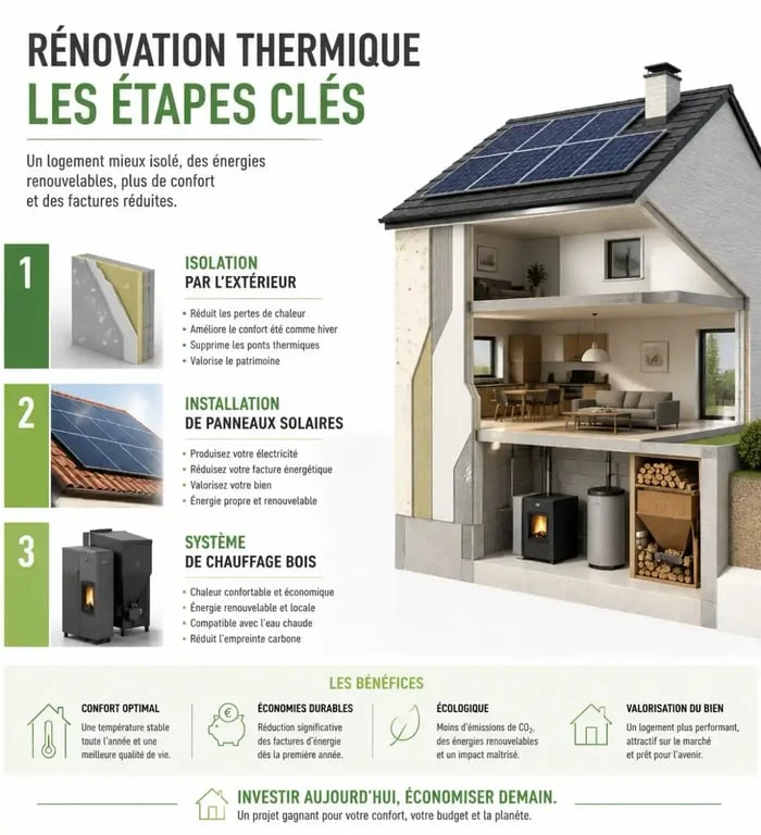 Schéma des solutions énergétiques durables en Maine-et-Loire pour une rénovation thermique efficace