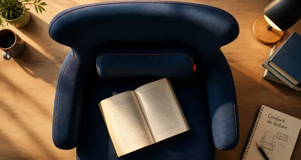 Fauteuil de lecture : 3 piliers ergonomiques pour préserver votre dos et votre concentration