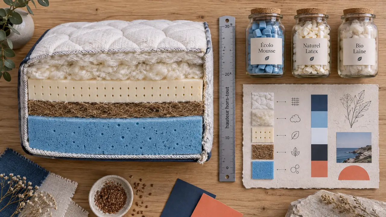 Matelas vert : coupe de trois matériaux et critères à vérifier
