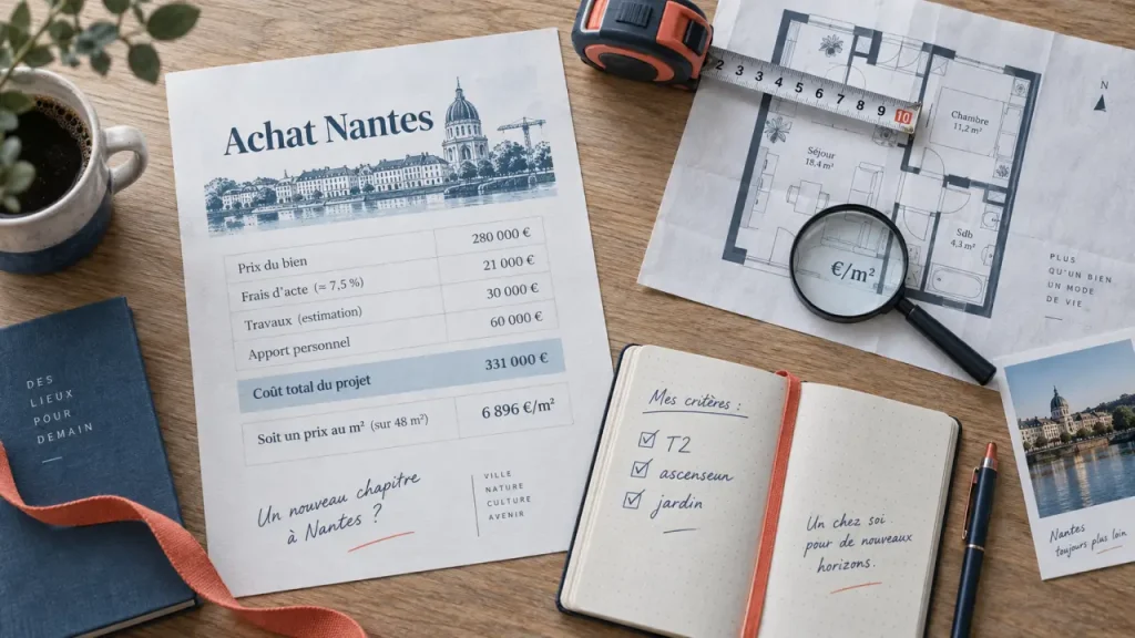 Nantes immobilier achat : comparer copropriété, quartier, budget total
