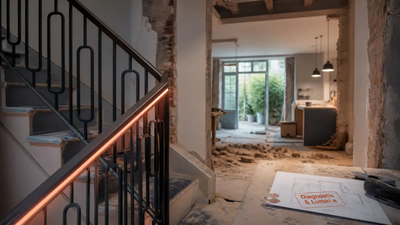 Rénovation maison de ville : lumière et cachet pendant la rénovation intérieure