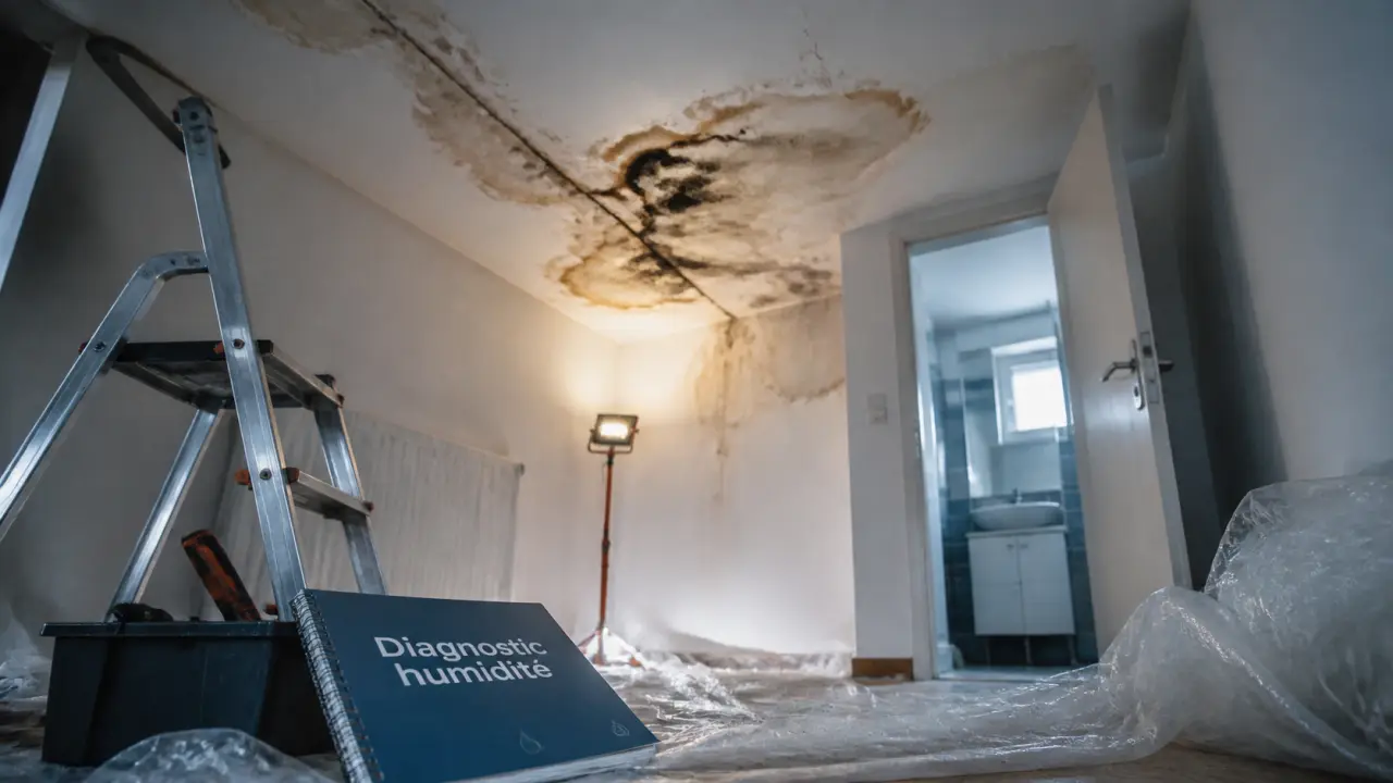 Trace humidité plafond : fuite, condensation ou infiltration