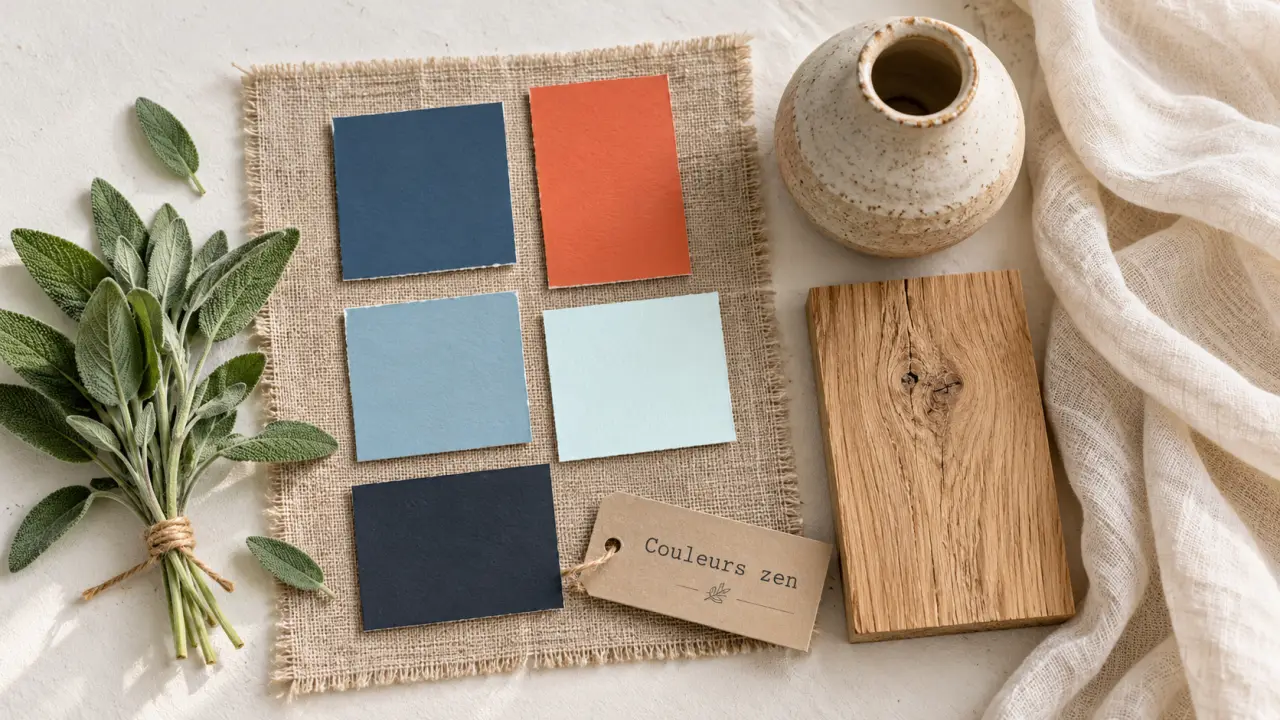 Couleur zen : vert sauge, beige et matières naturelles dans une chambre